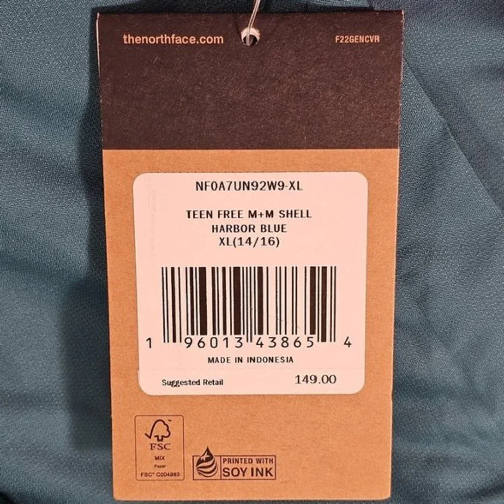 The North Face Teen Kids Freedom Extreme Mix Match Shell Jacket Teal XL 14‎ - 16
